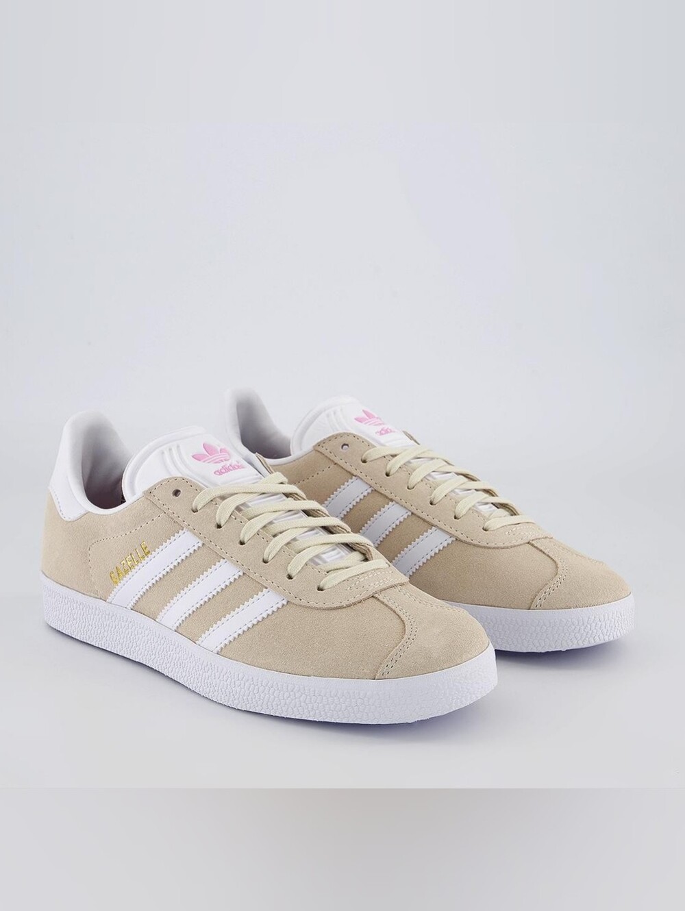 Adidas Gazelle Women’s Suede Sneakers Trainers Beige White 6